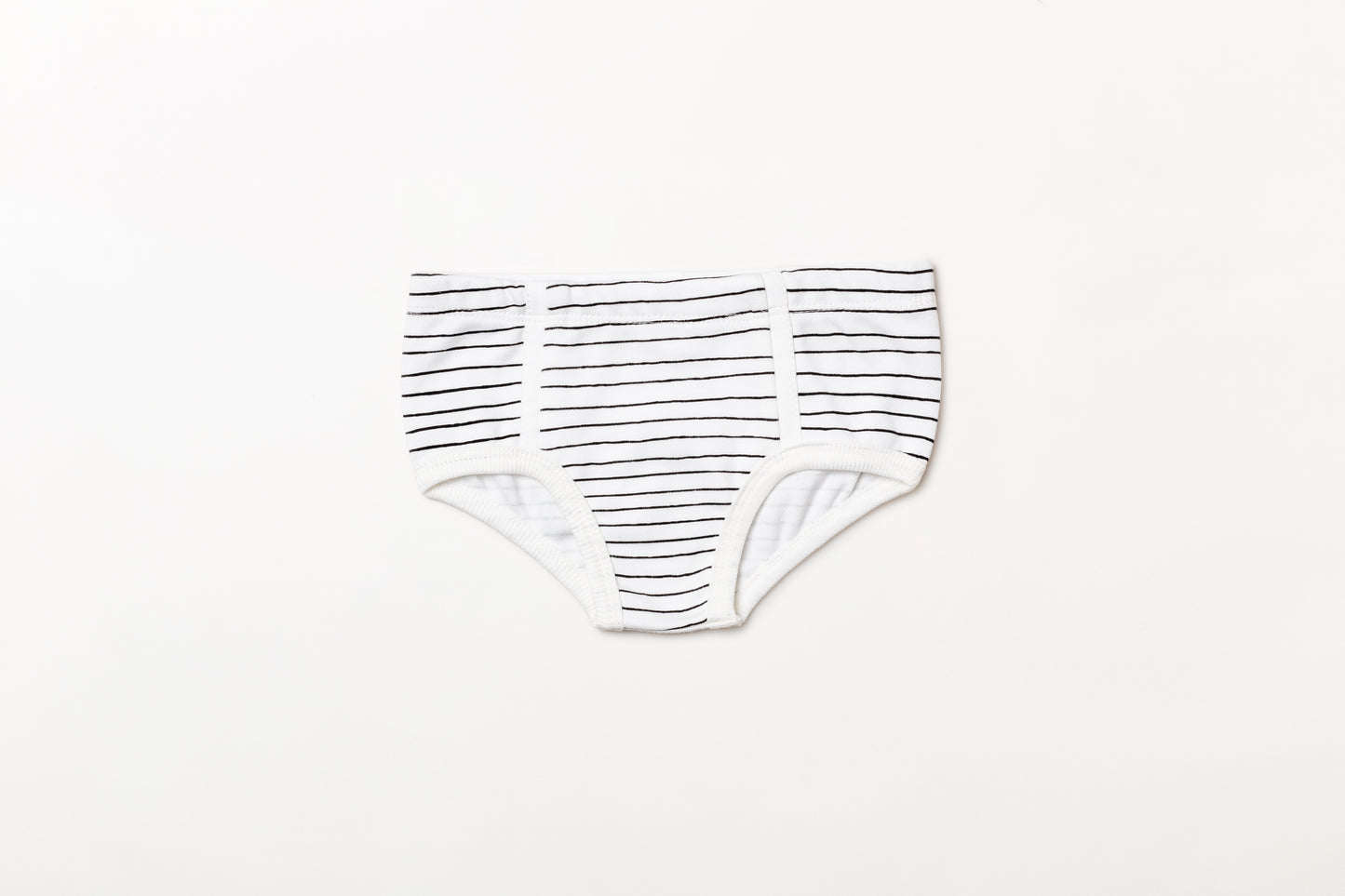 Cueca infantil suedine em algodão orgânico - Listra preto carvão