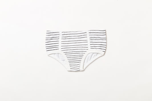 Cueca infantil suedine em algodão orgânico - Listra preto carvão