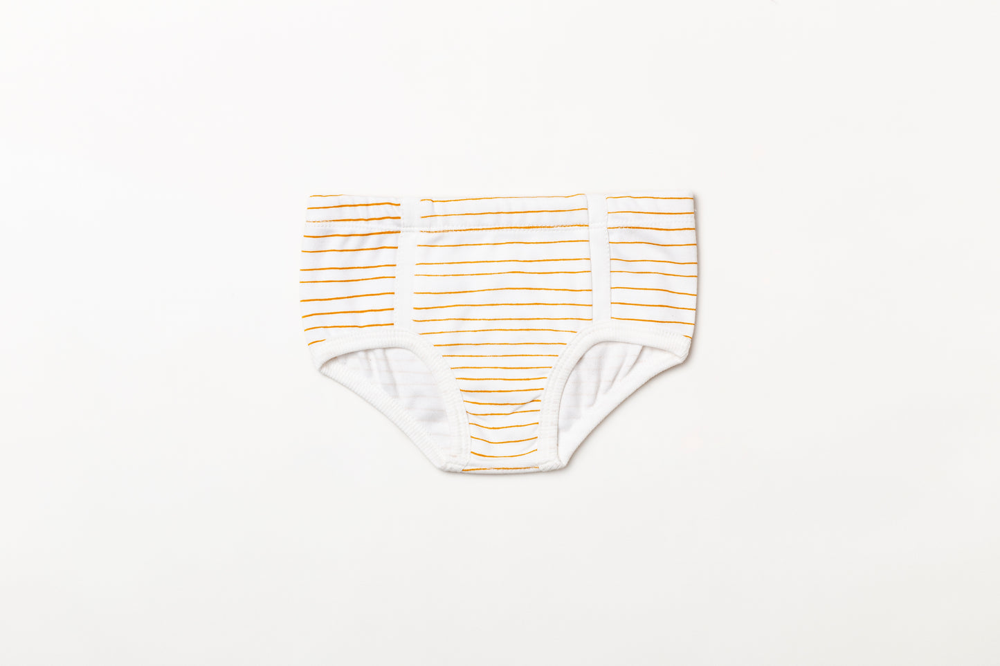 Cueca infantil suedine em algodão orgânico - Listra amarelo açafrão