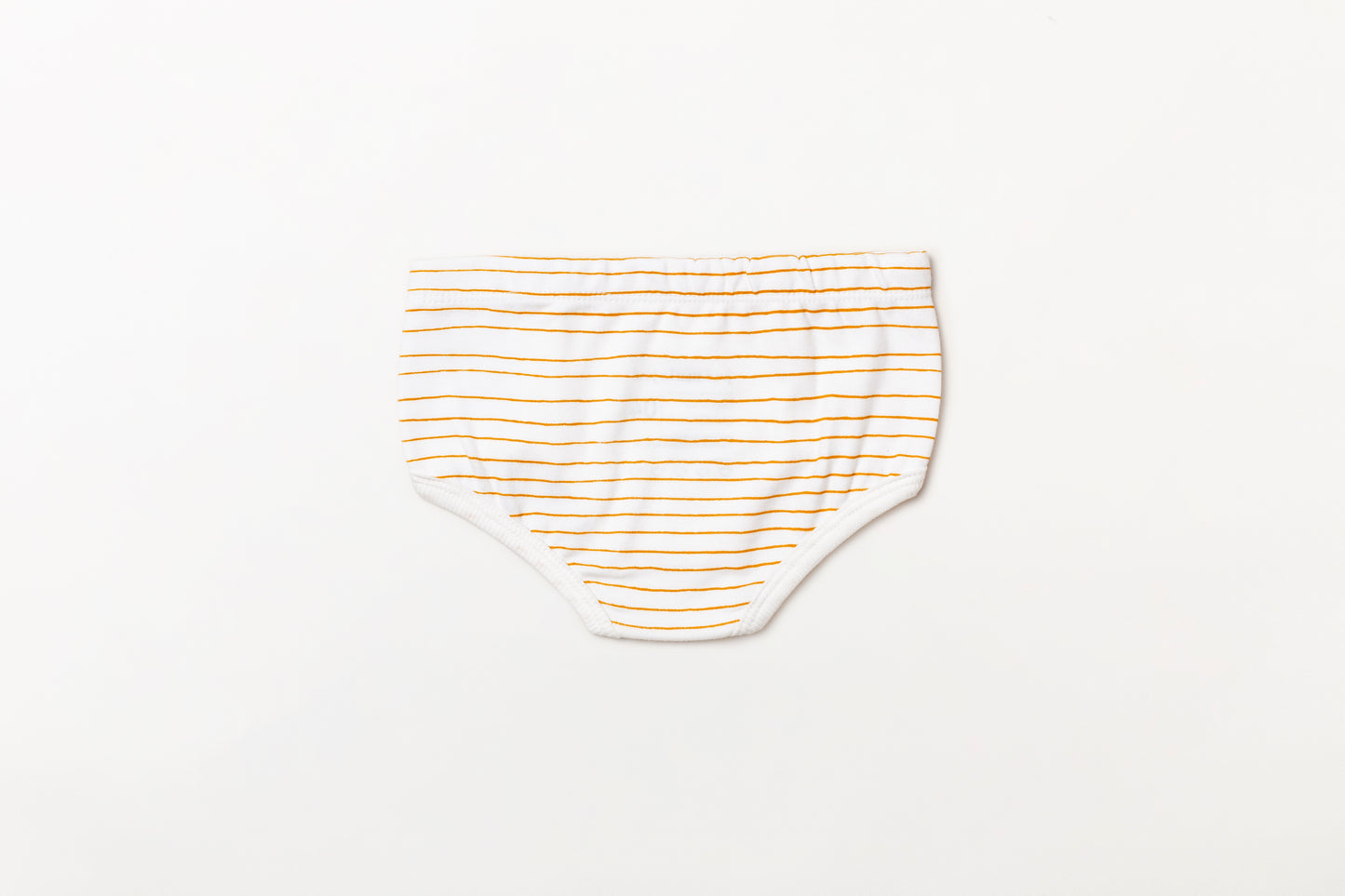 Cueca infantil suedine em algodão orgânico - Listra amarelo açafrão