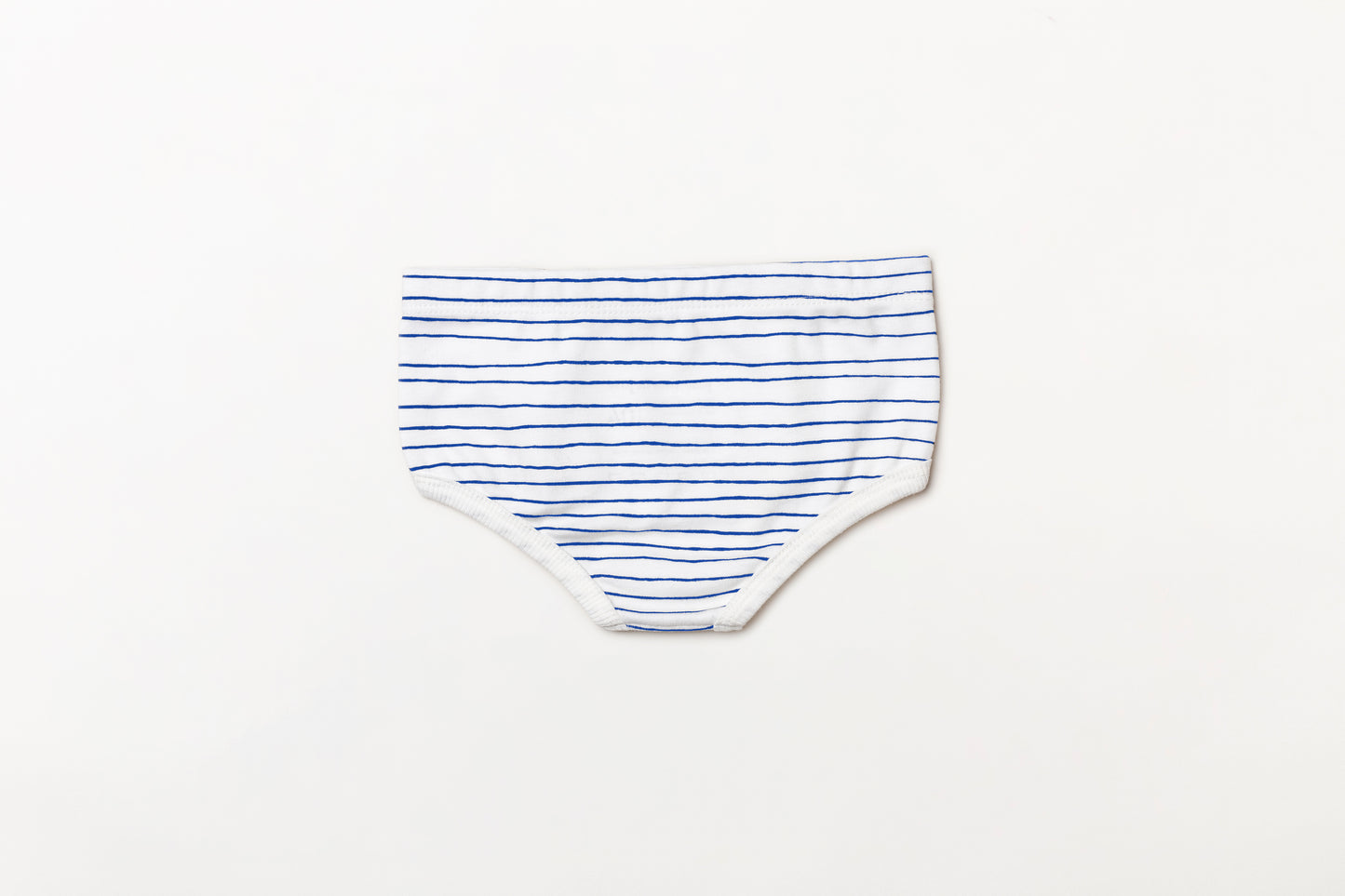 Cueca infantil suedine em algodão orgânico - Listra azul índigo