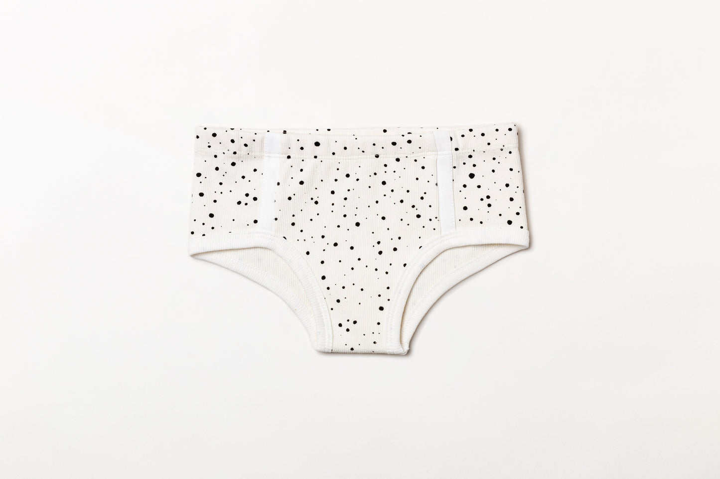 Cueca infantil canelada em algodão orgânico - Bolinha preto carvão