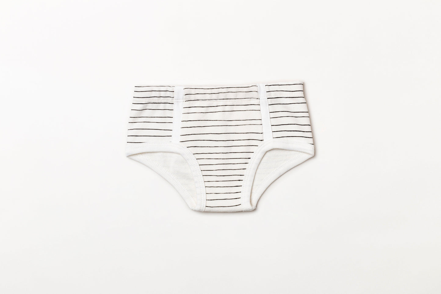 Cueca infantil canelada em algodão orgânico - Listra preto carvão