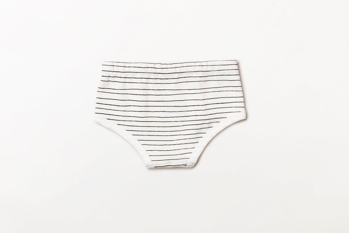 Cueca infantil canelada em algodão orgânico - Listra preto carvão