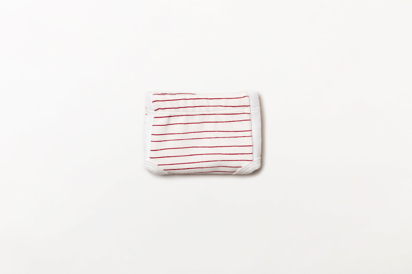 Cueca infantil canelada em algodão orgânico - Listra vermelho rubia