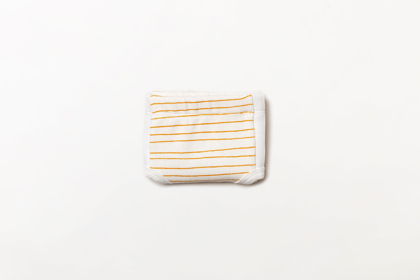 Cueca infantil canelada em algodão orgânico - Listra amarelo açafrão