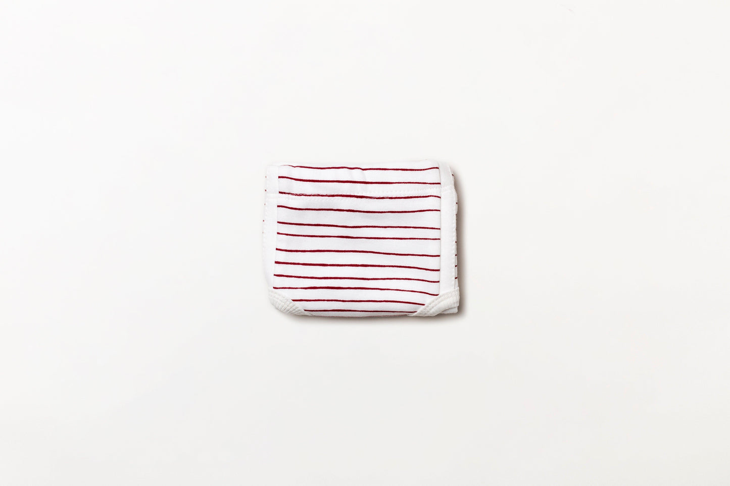 Cueca infantil suedine em algodão orgânico - Listra vermelho rubia