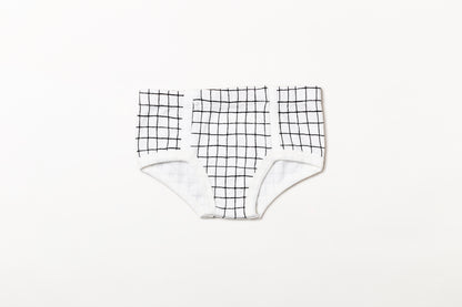 Cueca Infantil Suedine Xadrez Preto Carvão