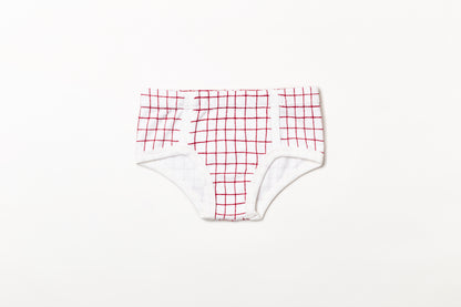 Cueca Infantil Suedine Xadrez Vermelho Rubia