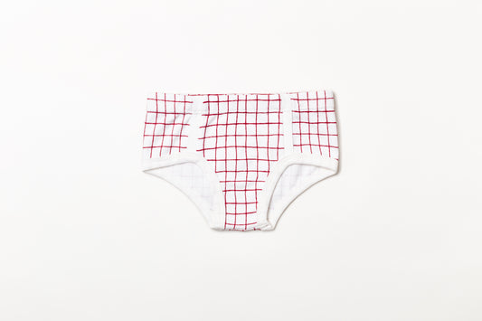 Cueca Infantil Suedine Xadrez Vermelho Rubia