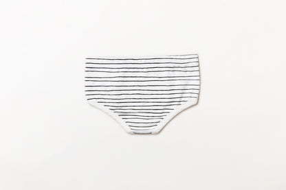 Cueca infantil suedine em algodão orgânico - Listra preto carvão