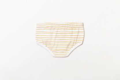 Cueca infantil suedine em algodão orgânico - Listra amarelo açafrão