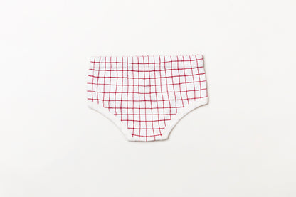 Cueca Infantil Suedine Xadrez Vermelho Rubia