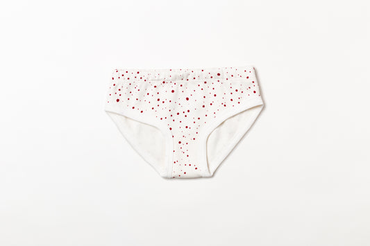 Calcinha Infantil Canelada Bolinha Vermelho Rubia