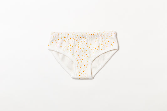 Calcinha Infantil Canelada Bolinha Amarelo Açafrão