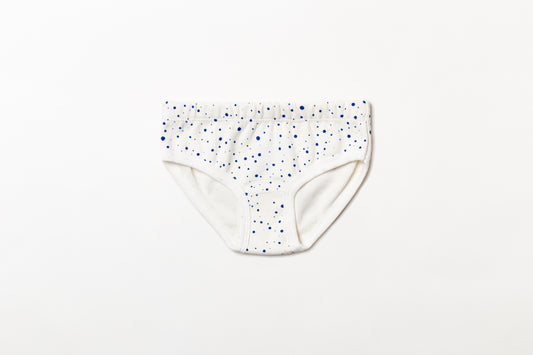 Calcinha Infantil Canelada Bolinha Azul Indigo
