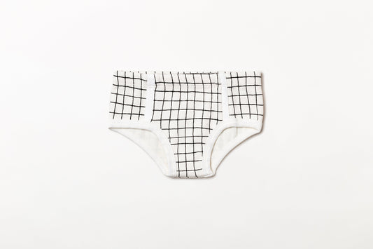 Cueca Infantil Canelada Xadrez Preto Carvão