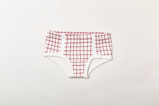 Cueca Infantil Canelada Xadrez Vermelho Rubia