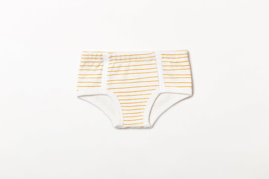 Cueca Infantil Canelada Listra Amarelo Açafrão