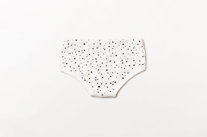 Cueca infantil canelada em algodão orgânico - Bolinha preto carvão