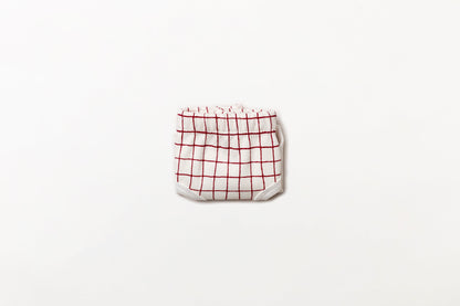 Cueca infantil canelada em algodão orgânico - Xadrez vermelho rubia