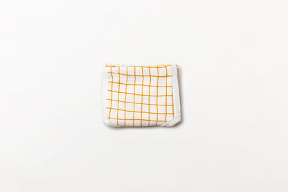 Cueca infantil canelada em algodão orgânico - Xadrez amarelo açafrão