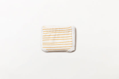 Cueca infantil canelada em algodão orgânico - Listra amarelo açafrão